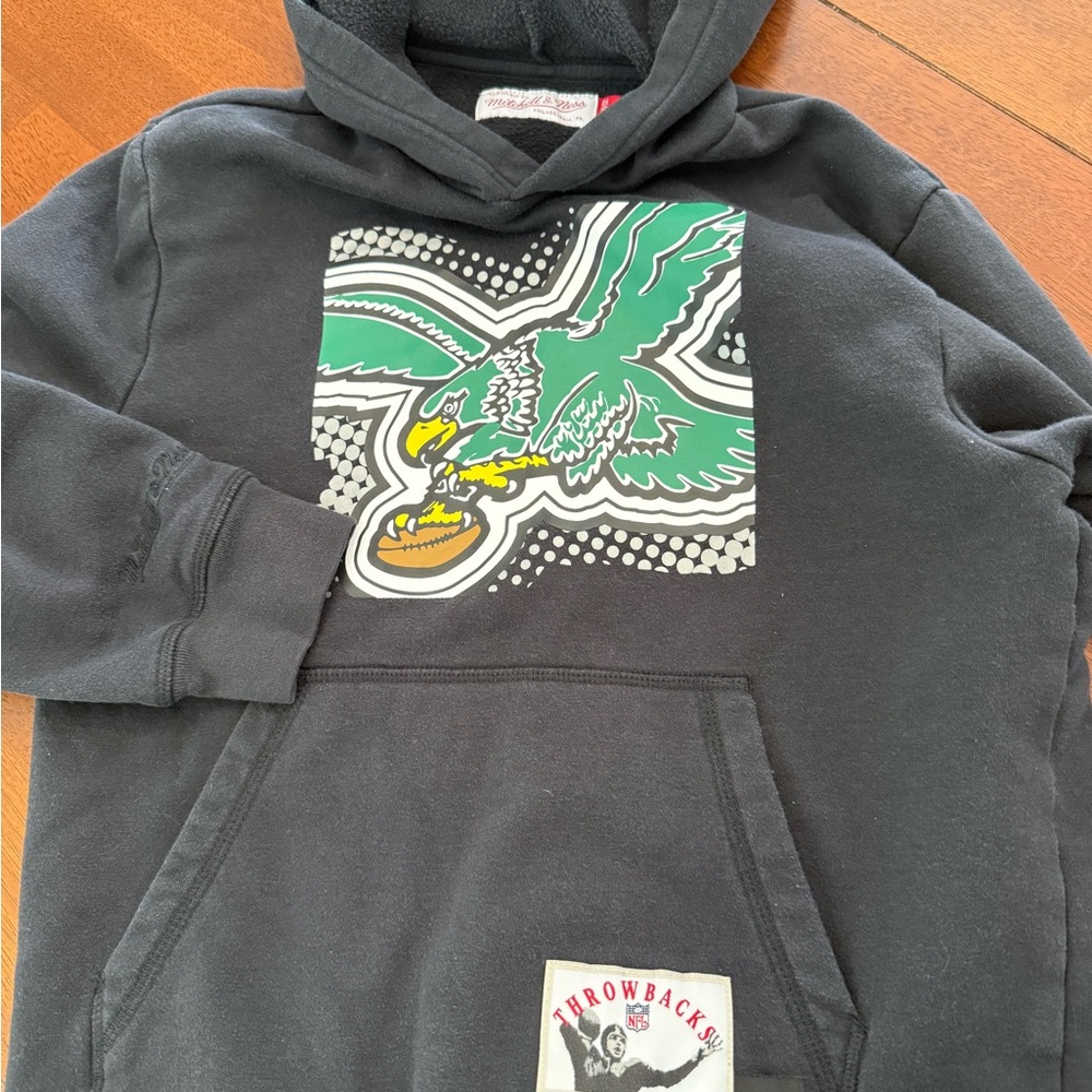 Mitchell & Ness Black and Green Eagles Hoodie